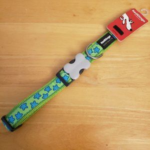 RedDingo Dog Collar Stars Lime Green